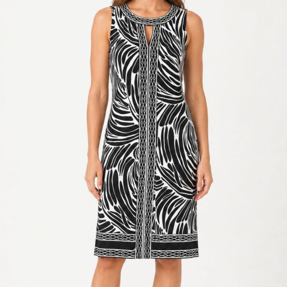 Dana Buchman Black White Print Dress Size Small